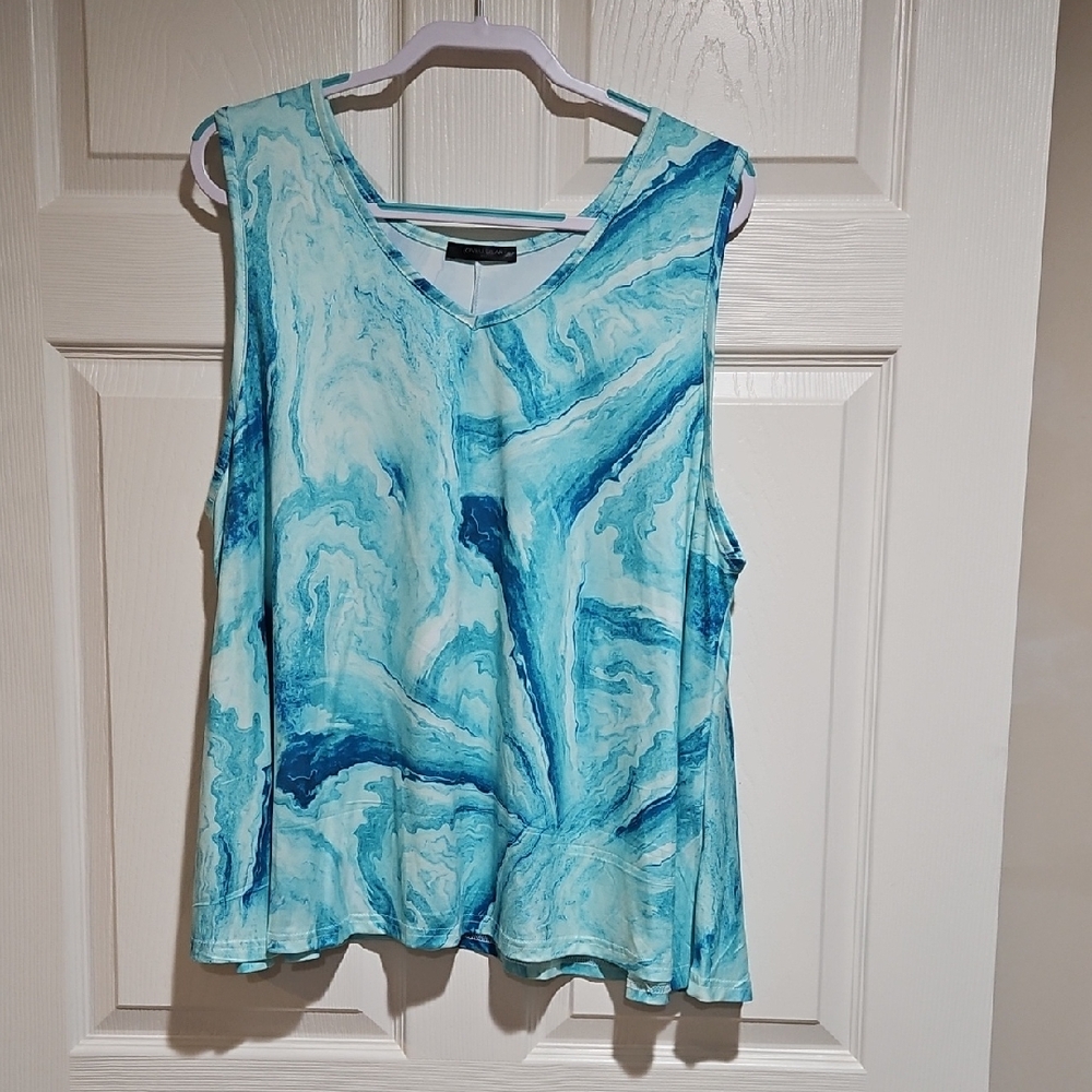 Aqua Swirl Sleeveless Tank Top